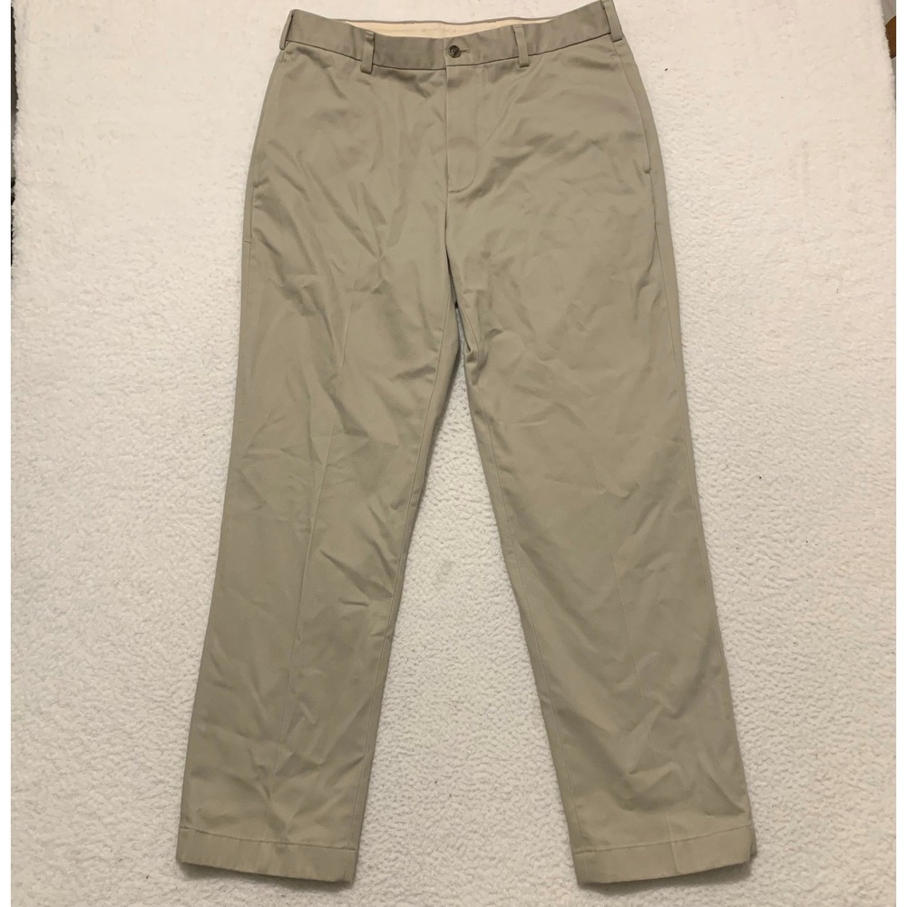 Brooks Brothers Advantage Chino Clark Fit Khaki Pants Mens 34x30 Tan Cotton
